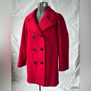 Vintage Herman Kay Red Double-Breasted Pea Coat size 10